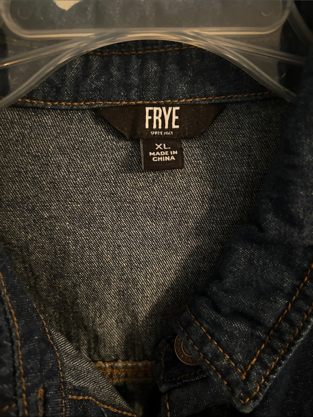 Frye Dark Indigo Denim Button-Front Dress - Picture 3 of 4